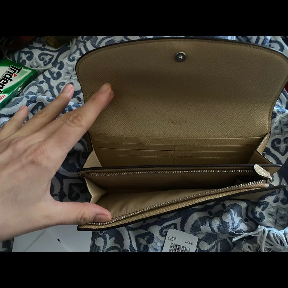 COACH F38692 envelope wallet glitter GOLD/SILVER